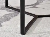 Marmurowy stolik szklany NATAL XL BIAŁY Z CZARNĄ PODSTAWĄ  - geometryczną podstawą