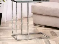 Luksusowy stolik kawowy VASTO CZARNY MARMUR- CHROM - stolik na srebrnych nogach