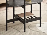 Elegancki stolik kawowy z nadstawką LAURI S CZARNY MARMUR - stolik z półką na książki 