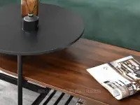 Loftowy 3 - poziomowy stolik LAURI XL CZARNY ORZECH  - czarno-orzechowa ława do salonu