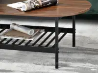 Loftowy 3 - poziomowy stolik LAURI XL CZARNY ORZECH - stolik z półką na gazety