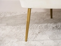 Sofa dwuosobowa ESTEL KREMOWY WELUR ZŁOTA PODSTAWA - metalowa złota podstawa