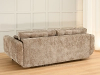 Sofa rozkładana z pojemnikiem na pościel CIEMNY BEŻ BLINK CZARNY - tapicerowany tył sofy