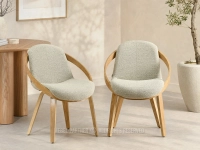 Stylowe BEŻOWE krzesło do jadalni LAGOS - DĄB - skandynawski design