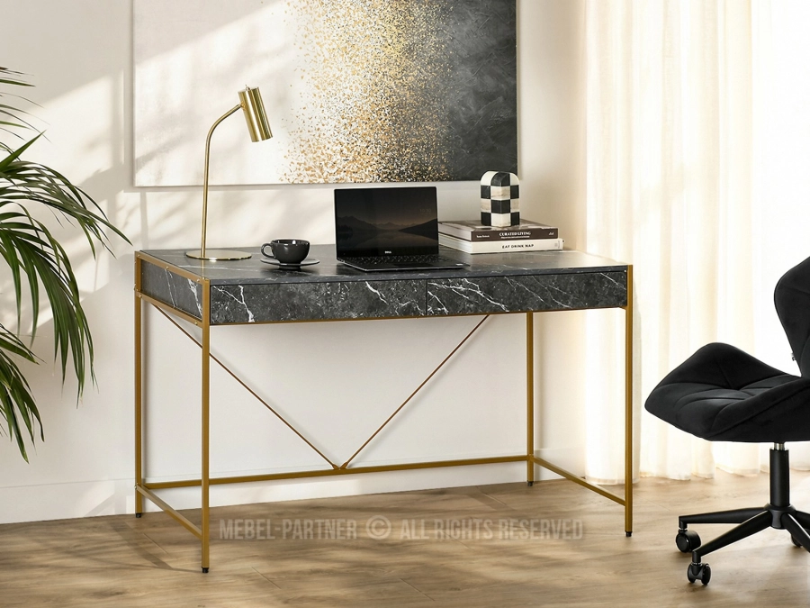 Eleganckie biurko czarny marmur