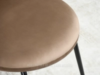 Stylowe krzesło WELUROWE BEŻOWE CINDY - CZARNA NOGA - wygodne krzesła z welurową tapicerką