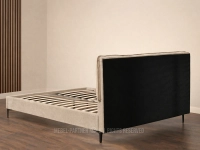 Stylowe łóżko 140x200 z zagłówkiem CIEMNY BEŻ CORDEL CZARNY - tył