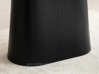 Stylowy ceramiczny stół BEŻ TRAWERTYN ORVIN CZARNE DREWNO - fornirowana podstawa stożkowa
