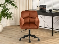 Stylowy fotel regulowany ISLA MIEDZIANY NA CZRANEJ NODZE - modny fotel do domowego biura