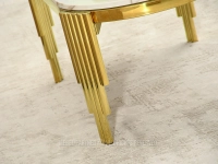 Stylowy stolik BIAŁY MARMUR GOLD ANTUGUA ZŁOTY POŁYSK - designerska złota podstawa