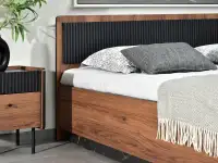 Łóżko 160x200 orzech z lamelami PUERTO P13 - drewniane łóżko