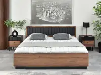 Łóżko 160x200 orzech z lamelami PUERTO P13 - łóżko do sypialni