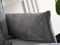 SZARA sofa z funkcją spania MONZA SZENIL CZARNE NOGI - wysoki podłokietnik