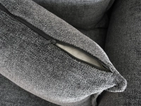 SZARA sofa z funkcją spania MONZA SZENIL CZARNE NOGI - zdejmowany pokrowiec