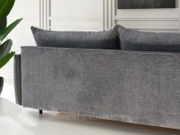 SZARA sofa z funkcją spania MONZA SZENIL CZARNE NOGI - tapicerowany tył