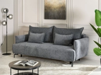 Sofa monza szary tkanina, podstawa czarny