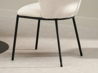 Eleganckie SZARE krzesło tapicerowane KUMAR CZARNE NOGI - minimalistyczna podstawa