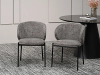 Kubełkowe SZARE krzesło z podłokietnikami MAREN CZARNY - nowoczesny design