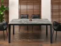 SZARO-PIASKOWY stół ceramiczny rozkładany TORETO CZARNY - złożony stół do salonu