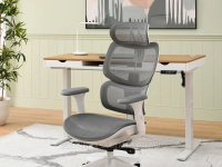 SZARY fotel z regulowanymi podłokietnikami HANOI - SZARY - ergonomiczne siedzisko