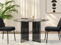 Szklany stół z okrągłym blatem do salonu AVENOR 120 DYMIONY - nowoczesny design