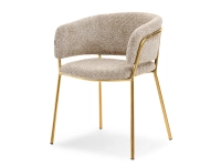 Produkt: Krzesło sorin ciemny-beż tkanina, podstawa złoty