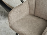 Tapicerowane krzesło obrotowe BEŻOWE BONA - CZARNE NOGI - beżowa tkanina