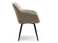 Tapicerowane krzesło obrotowe BEŻOWE BONA - CZARNE NOGI - profil
