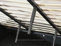 Łóżko 140x200 z pojemnikiem i zagłówkiem NIMBUS JASNY BEŻ - wsporniki które zapewniają stabilność