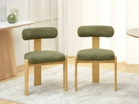 Tapicerowane krzesło na drewnianej podstawie ZIELONY MOSSY DĄB - minimalistyczny design