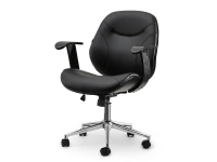Produkt: Fotel-biurowy ray czarne-drewno czarny skóra-ekologiczna, podstawa chrom