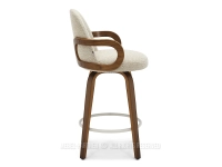 Tapicerowany hoker z podłokietnikami BEŻOWY MARTIN ORZECH 