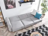 Sofa w stylu skandynawskim z funkcją spania KADI szara - funkcja spania