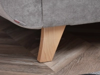 Sofa w stylu skandynawskim z funkcją spania KADI szara - bukowa nóżka