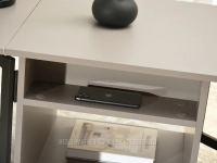 Wielofunkcyjny stolik kawowy rozkładany BEŻ ESPEN CZARNY - mała półka na drobiazgi 