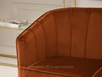 Wygodna sofa dwuosobowa ESTEL MIEDZIANY WELUR - ZŁOTY - miedziana kolorystyka 