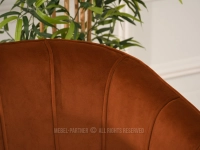 Wygodna sofa dwuosobowa ESTEL MIEDZIANY WELUR - ZŁOTY - miękki materiał 