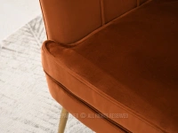 Wygodna sofa dwuosobowa ESTEL MIEDZIANY WELUR - ZŁOTY - 2 poduszki 