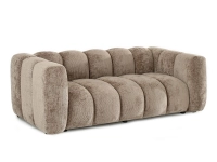 Wygodna sofa dwuosobowa z przeszyciami BRĄZOWA OLIA 2