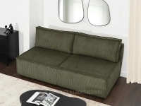 Wygodna ZIELONA sofa sztruksowa NUBIO - w aranżacji