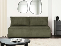 Wygodna ZIELONA sofa sztruksowa NUBIO - w aranżacji