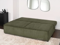 Wygodna ZIELONA sofa sztruksowa NUBIO - funkcja rozkładania