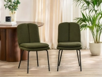 Wygodne krzesło bez podłokietników do salonu ZIELONY JAMAL CZARNY - ponadczasowy design