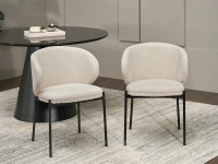 Wygodne krzesło BOUCLE MAREN JASNY BEŻ - CZARNY - minimalistyczny design