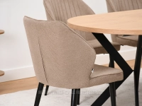 Wygodne krzesło jadalniane GASPAR BEŻ TKANINA - CZARNY - tkanina ze strukturą