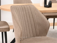 Wygodne krzesło jadalniane GASPAR BEŻ TKANINA - CZARNY - tkanina z lamowką