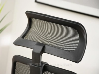 Fotel biurowy ergonomiczny tkanina mesh LARGO CZARNY - regulowany zagłówek