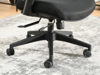 Fotel biurowy ergonomiczny tkanina mesh LARGO CZARNY - mobilna podstawa