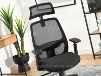 Fotel biurowy ergonomiczny tkanina mesh LARGO CZARNY - ergonomiczne siedzisko