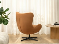 Wygodny fotel obrotowy do salonu CIEPŁA MIEDŹ SEKURA CZARNY - nowoczesny design i stylowa kolorystyka